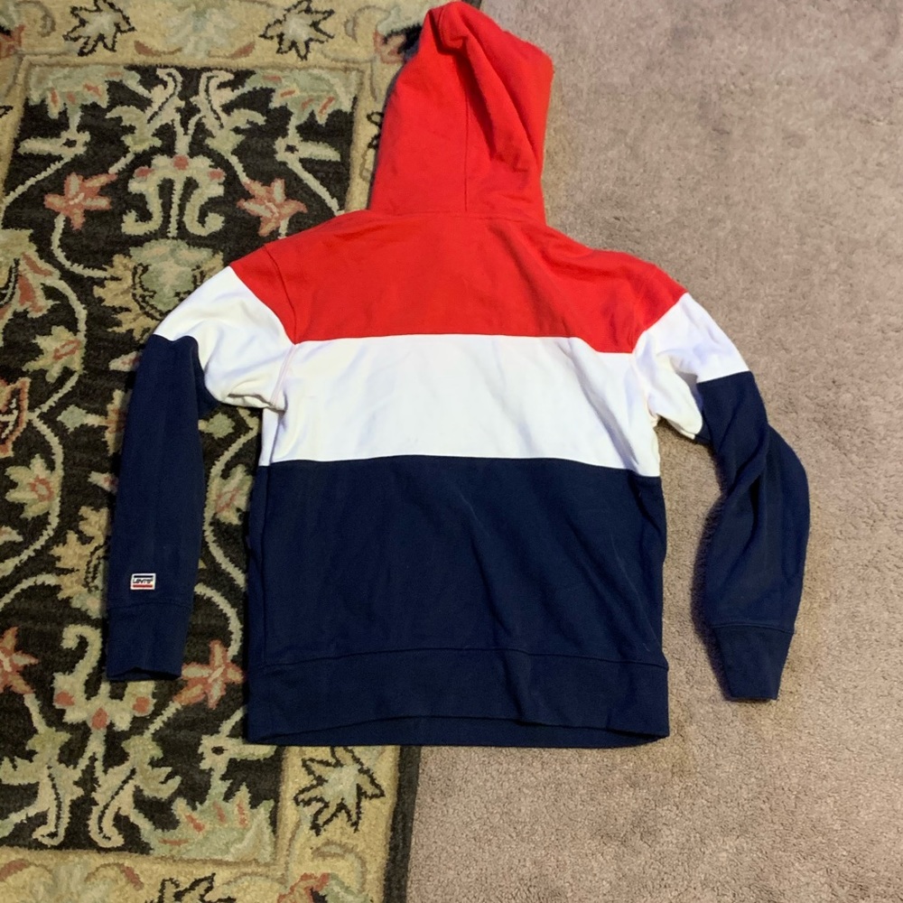 M LEVIS large letters logo color block sweatshirt  hoodie - Picture 9 of 9